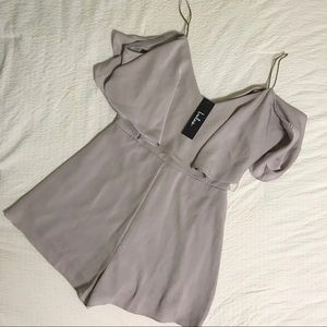 Lulus Taupe Off The Shoulder Romper